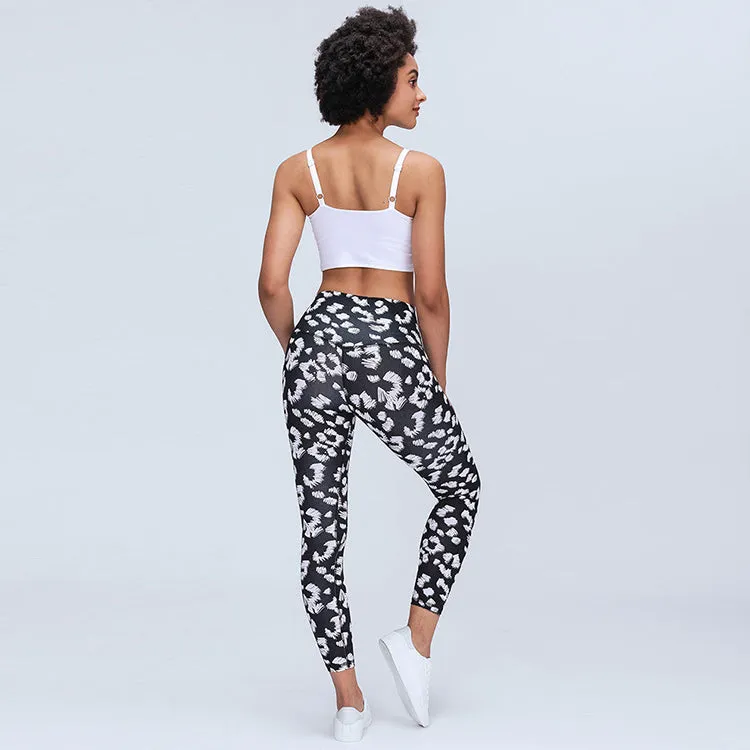 High Waisted Butt Lifting Print Leggings
