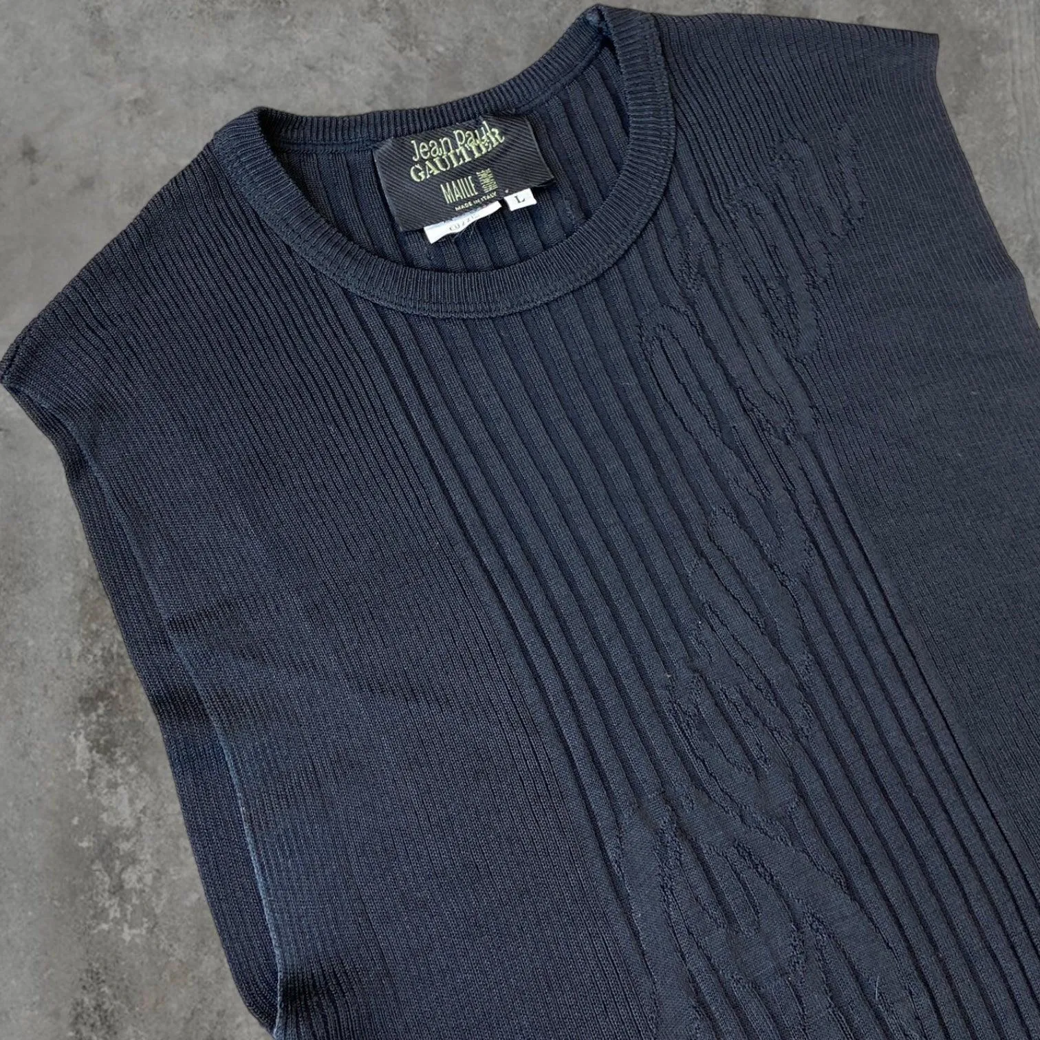 JEAN PAUL GAULTIER JPG HOMME KNIT VEST TOP - L