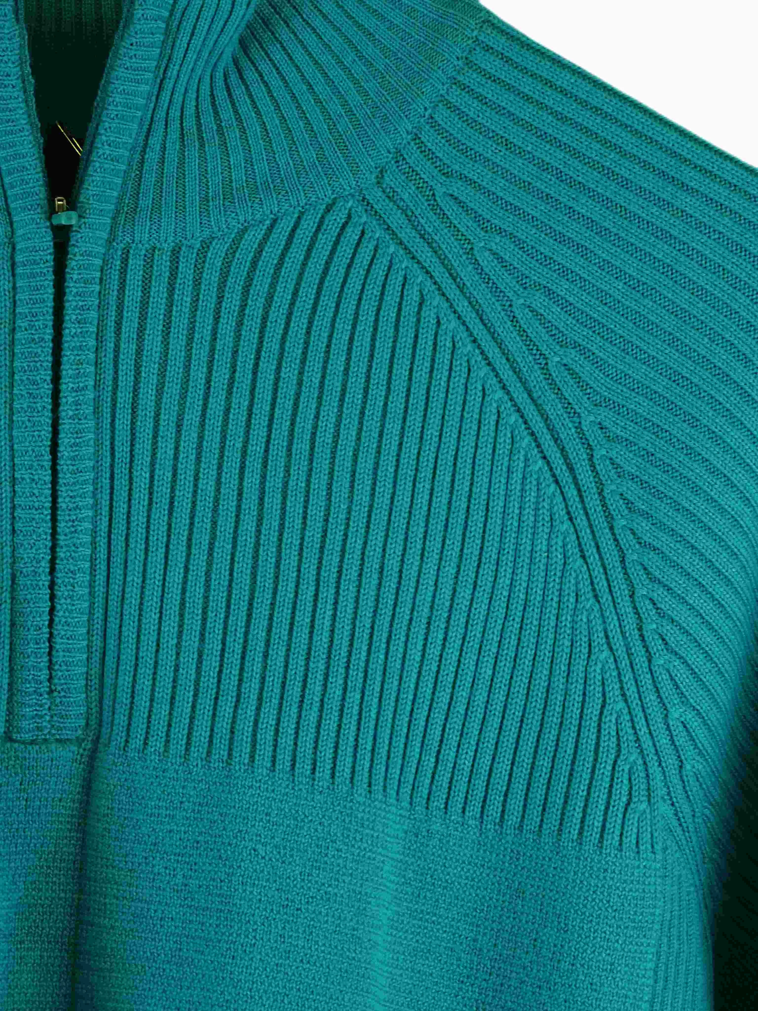Kathmandu Blue Merino Wool Knit 3/4 Zip Jumper 12