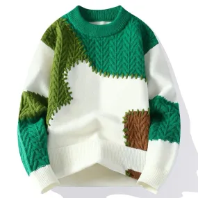 Knitmania | Casual Patchwork Sweater for Men