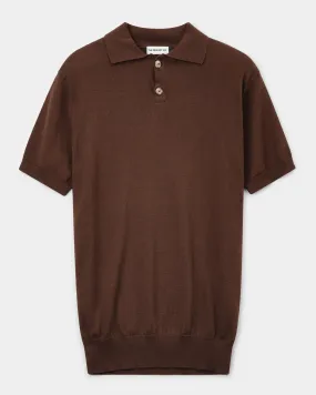 Knitted Polo Shirt Brown