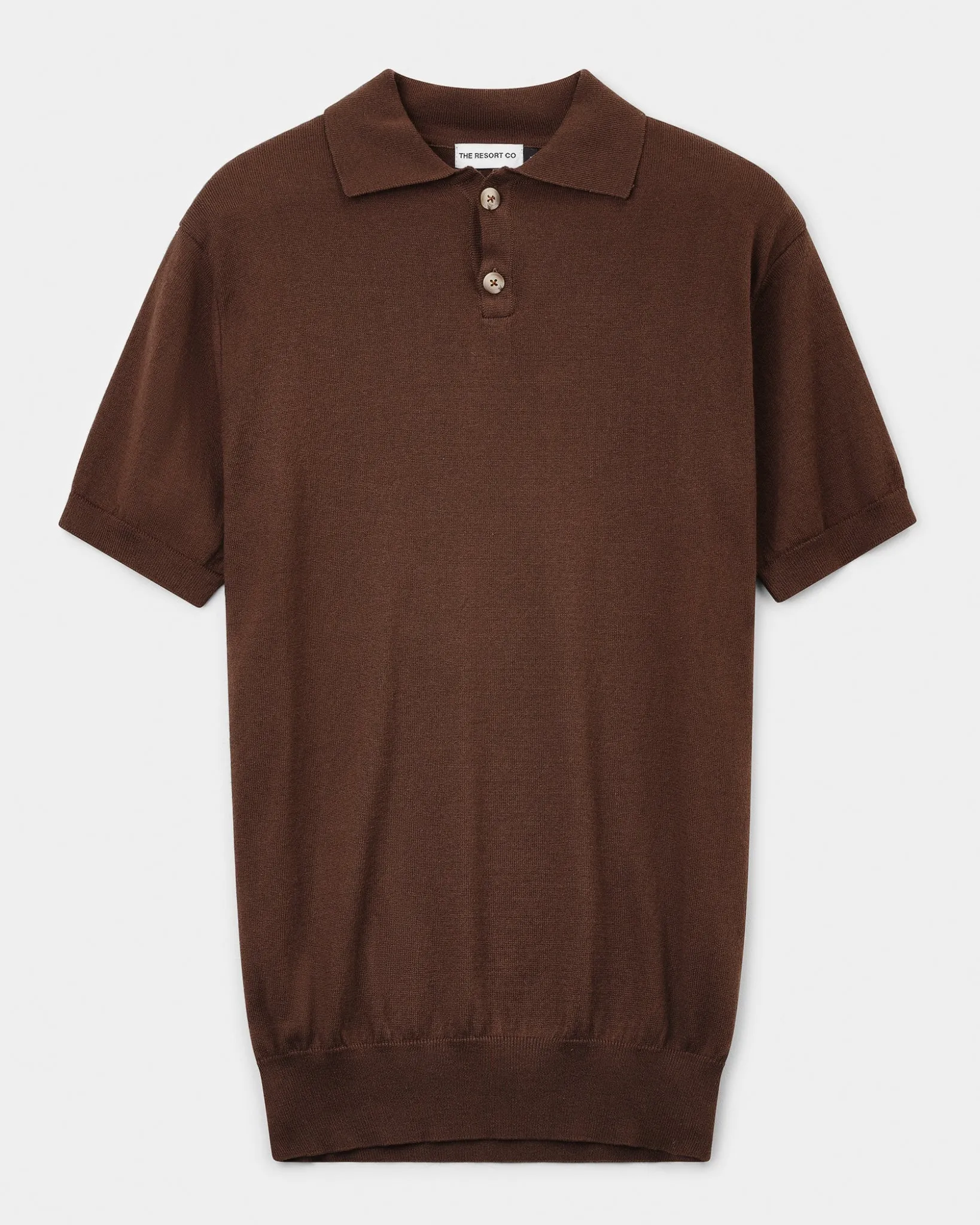 Knitted Polo Shirt Brown