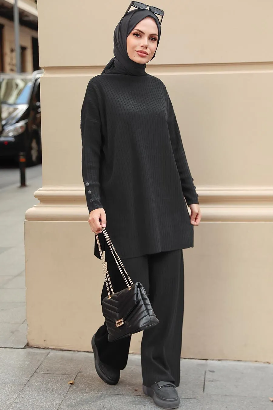 Knitted Suit with buttons detailing  