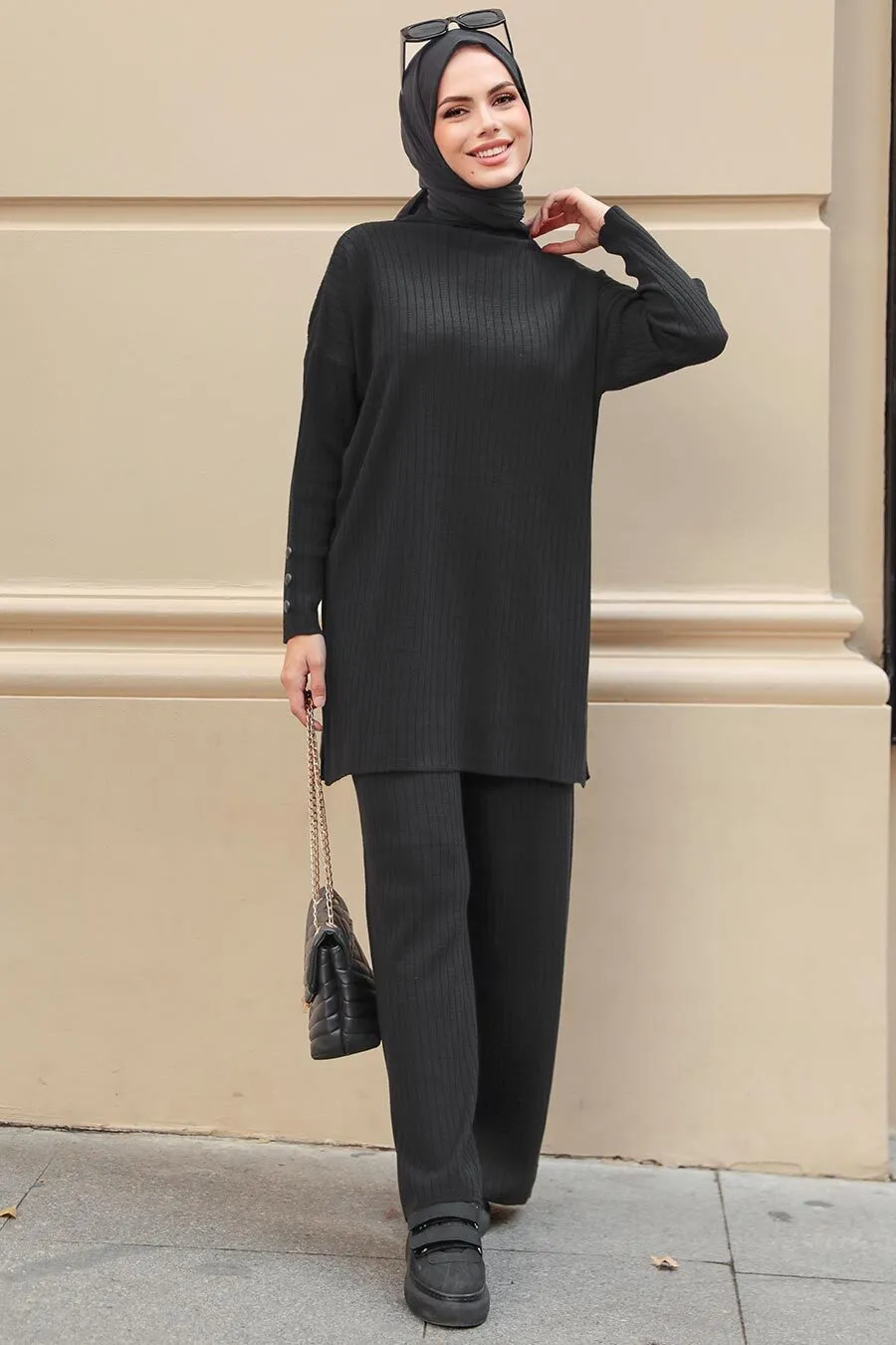 Knitted Suit with buttons detailing  