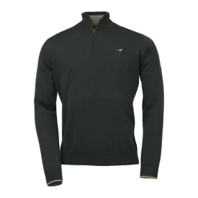 Laksen Norfolk 1/4 Zip Merino Mens Jumper - Olive