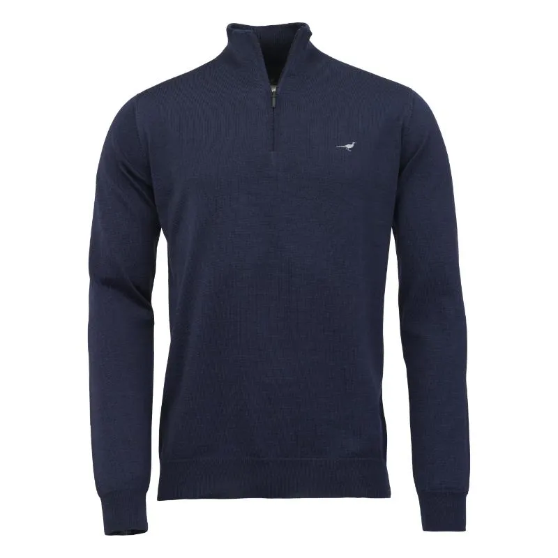 Laksen Norfolk 1/4 Zip Merino Mens Jumper - Supernavy