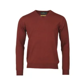 Laksen Sussex V-Neck Merino Mens Jumper - Grape