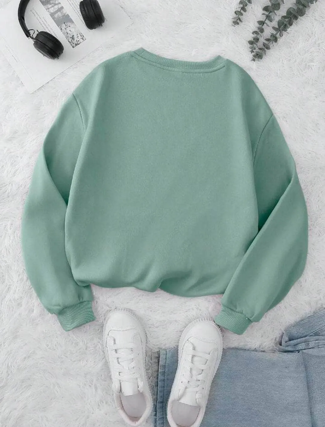 Lemon Tart Women's Printed Sweatshirt LTWPRSW1 - Mint Green