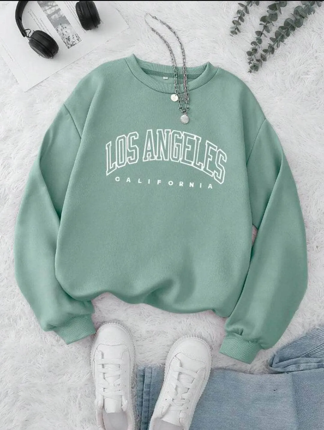 Lemon Tart Women's Printed Sweatshirt LTWPRSW1 - Mint Green
