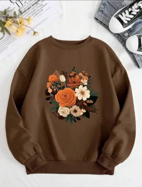 Lemon Tart Women's Printed Sweatshirt LTWPRSW4 - Brown