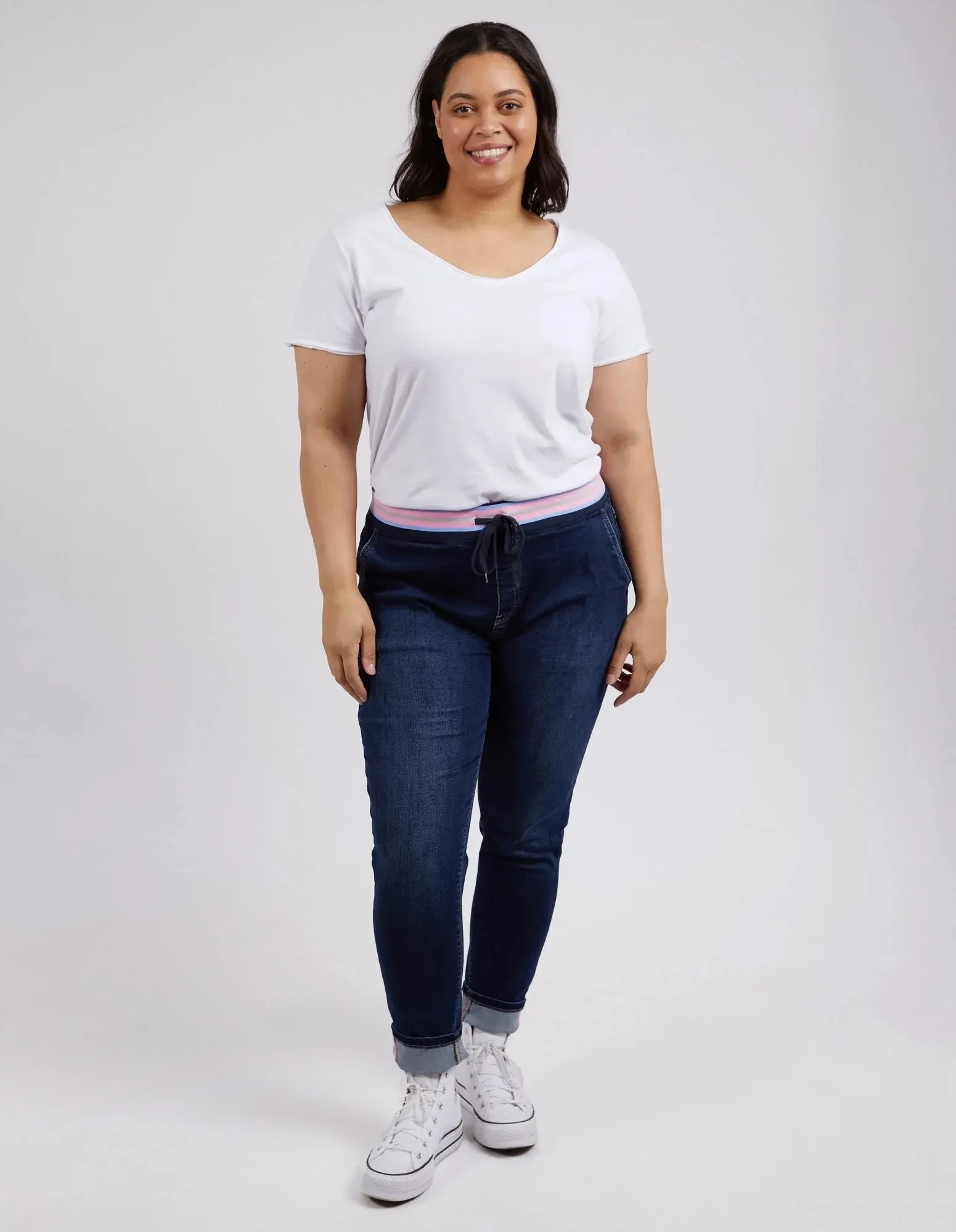 Melody Denim Joggers - Indigo Dark Blue