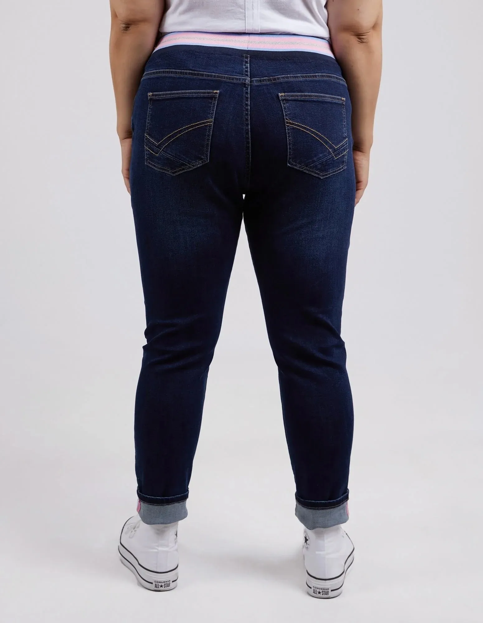 Melody Denim Joggers - Indigo Dark Blue