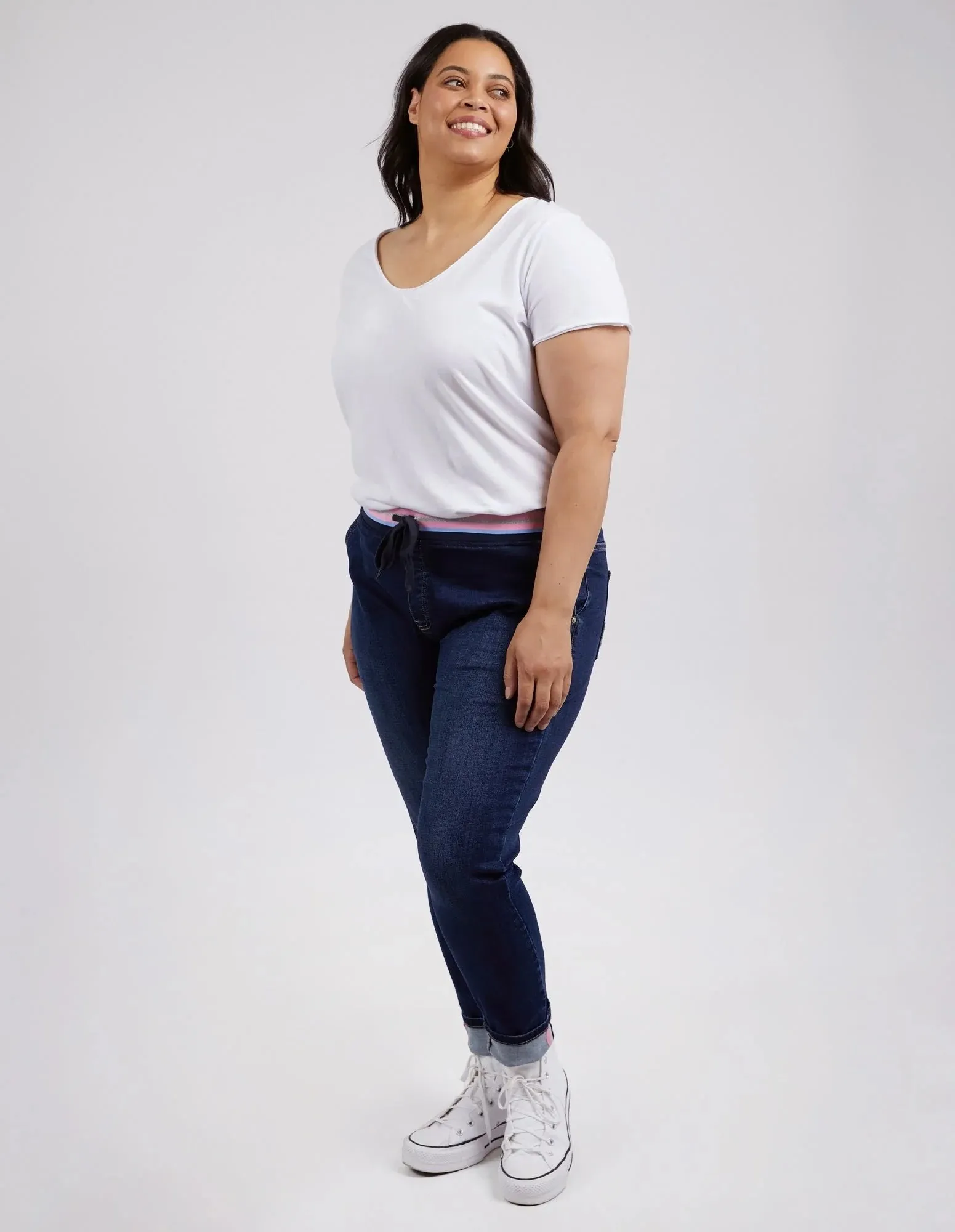 Melody Denim Joggers - Indigo Dark Blue
