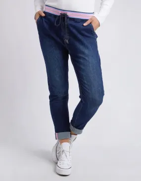 Melody Denim Joggers - Indigo Dark Blue