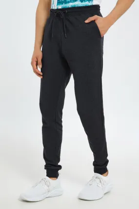Men Charcoal Elastic Waist Jogger