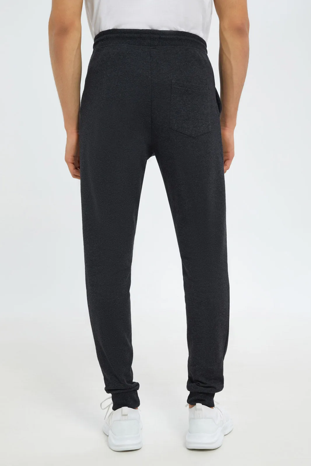 Men Charcoal Elastic Waist Jogger