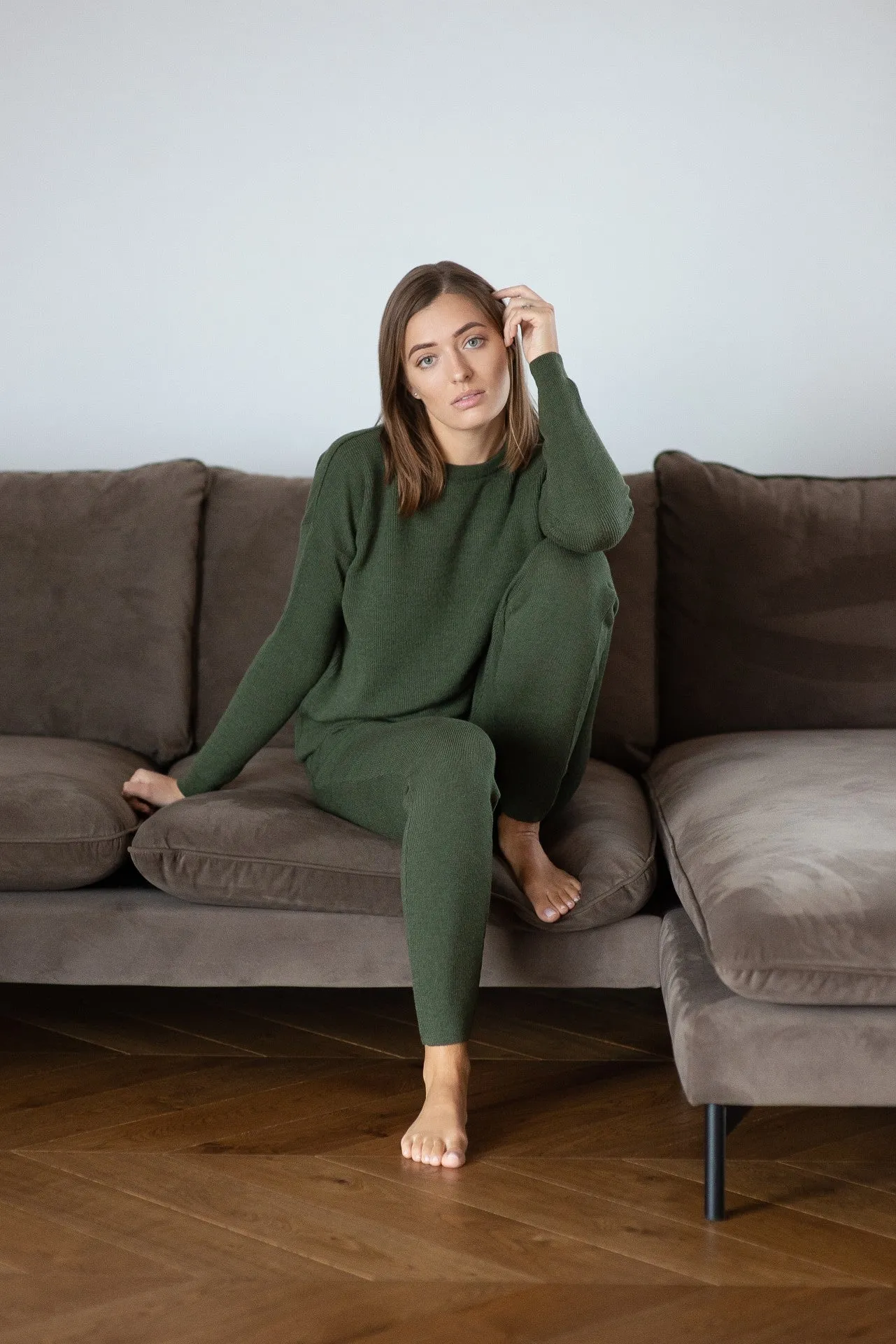 Merino Wool Suit - Moss Green