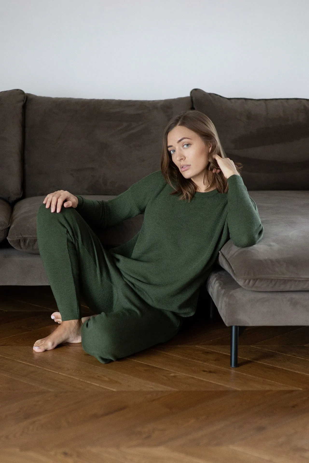 Merino Wool Suit - Moss Green