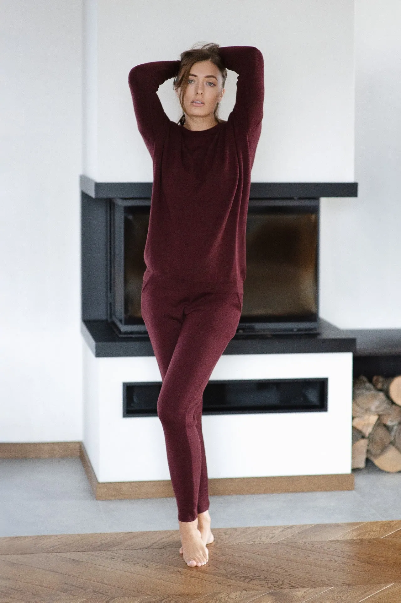 Merino Wool Suit - Red Wine