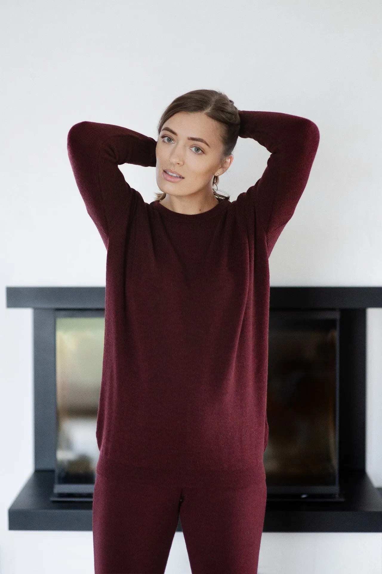 Merino Wool Suit - Red Wine