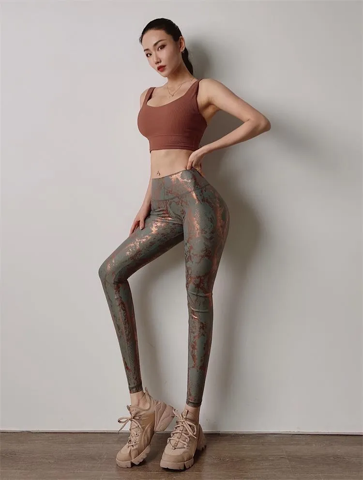 New Printing High Waist Quick Dry Stretchy Yoga Pants Women Push Up Running Leggings Sport  Women Fitness Pants MITAOGIRL