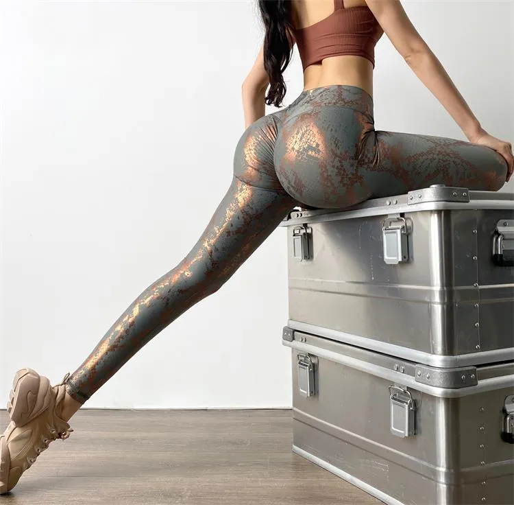 New Printing High Waist Quick Dry Stretchy Yoga Pants Women Push Up Running Leggings Sport  Women Fitness Pants MITAOGIRL
