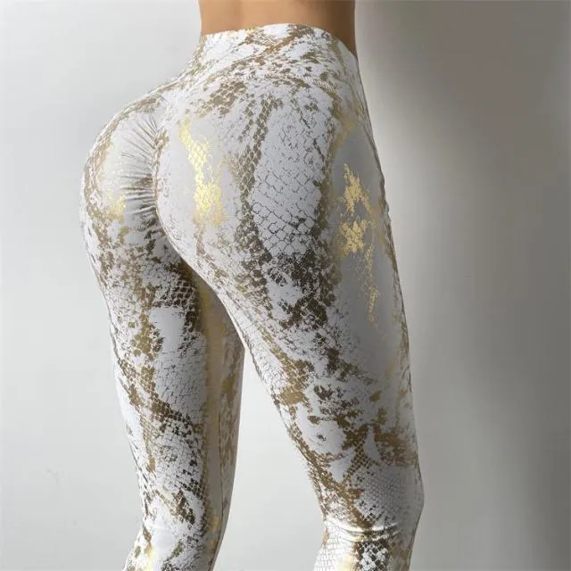 New Printing High Waist Quick Dry Stretchy Yoga Pants Women Push Up Running Leggings Sport  Women Fitness Pants MITAOGIRL
