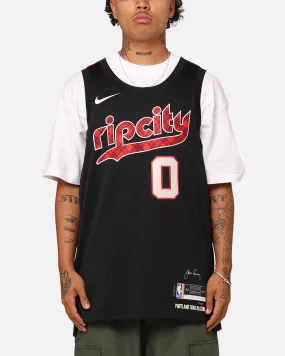 Nike Portland Trail Blazers Damian Lillard City Edition 2023/24 Dri-FIT Swingman Jersey Black
