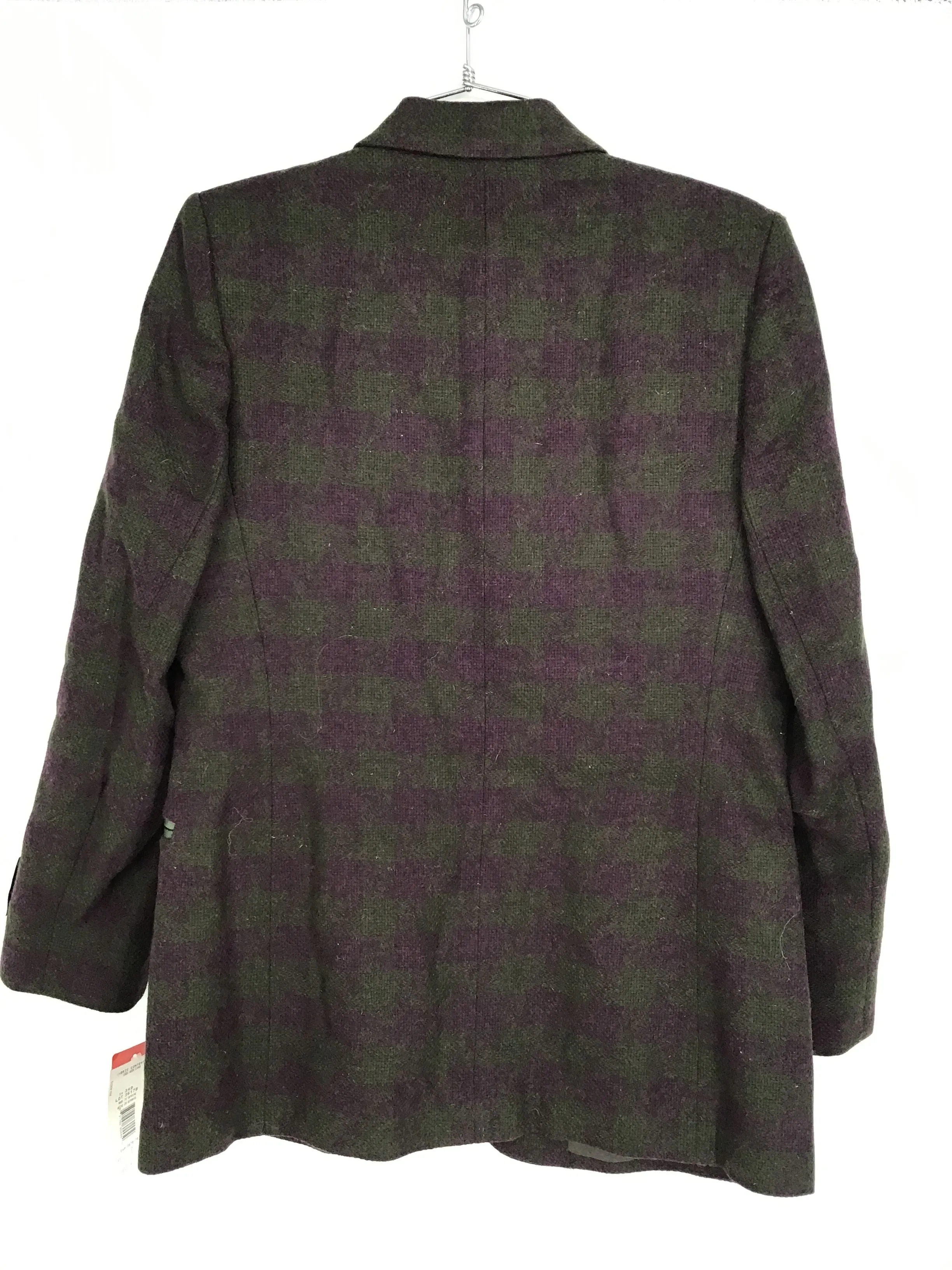 NWT Harve Bernard Men's Multicolor Plaid Wool Single-Breasted Blazer - Size 6