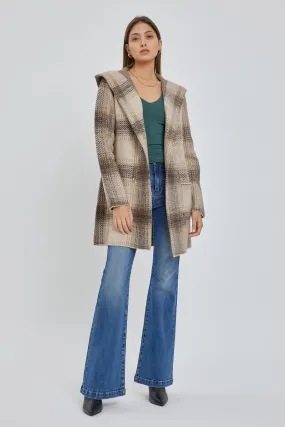 Plaid Open Coat