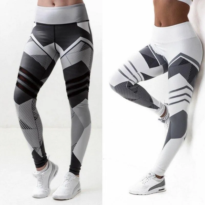 Print Sporting Leggings High Waist Workout Pants Quick Dry