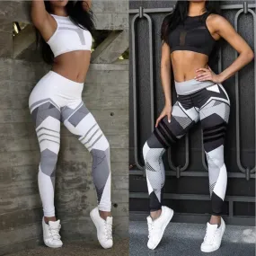 Print Sporting Leggings High Waist Workout Pants Quick Dry