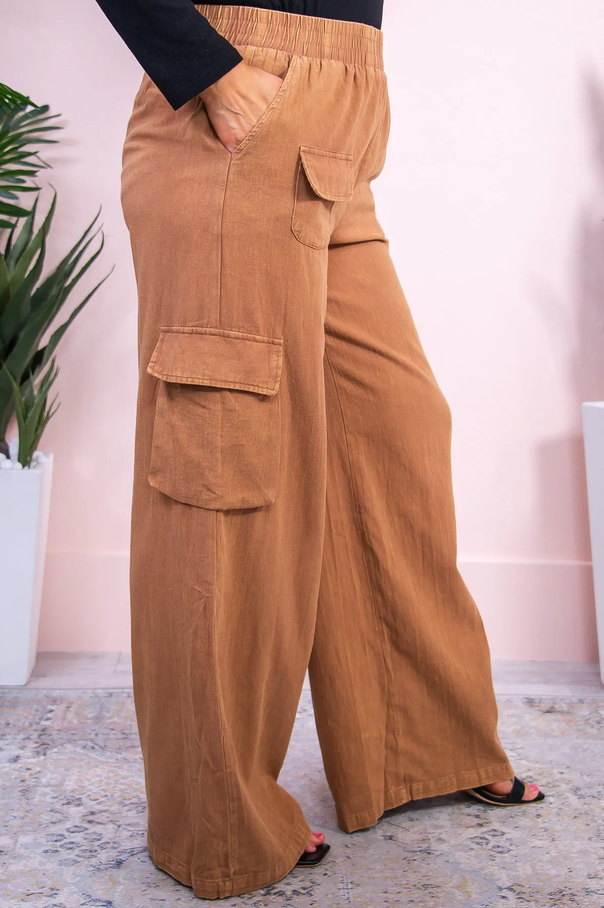 Putting Myself First Camel Solid Pants - PNT1578CA