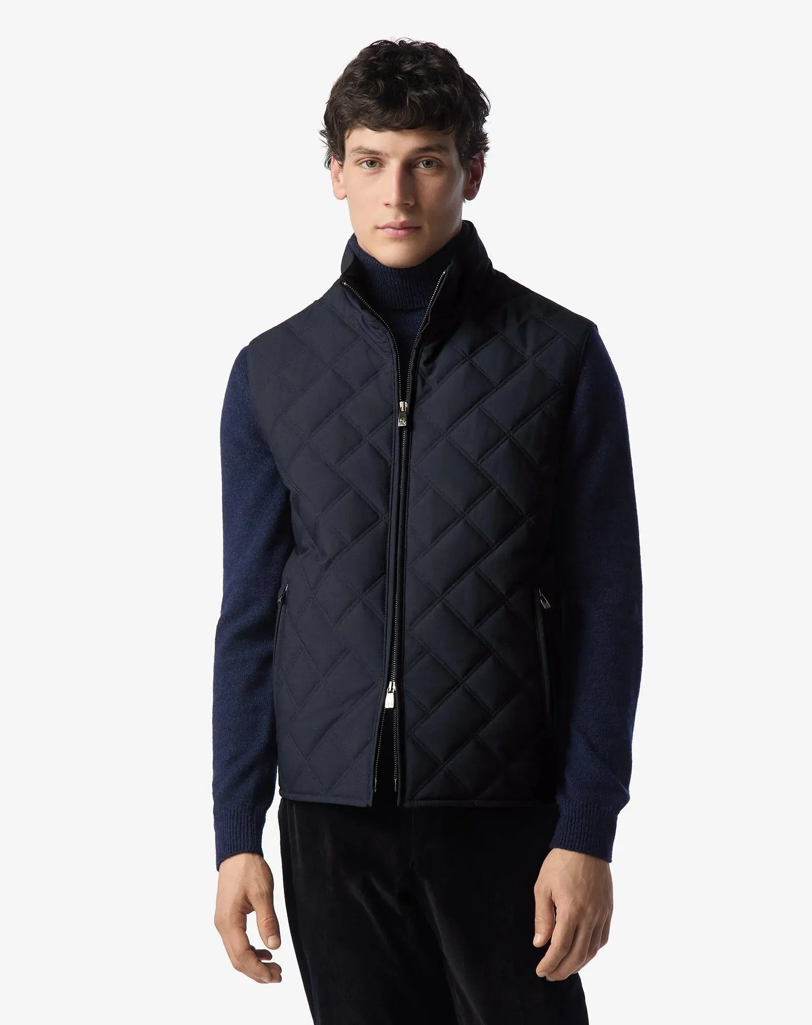 Quilted poplin waistcoat