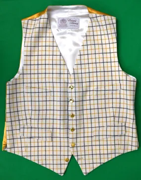 "Swaine Adeney English Wool Gold/ Navy Tattersall Vest" Sz 42 (SOLD)