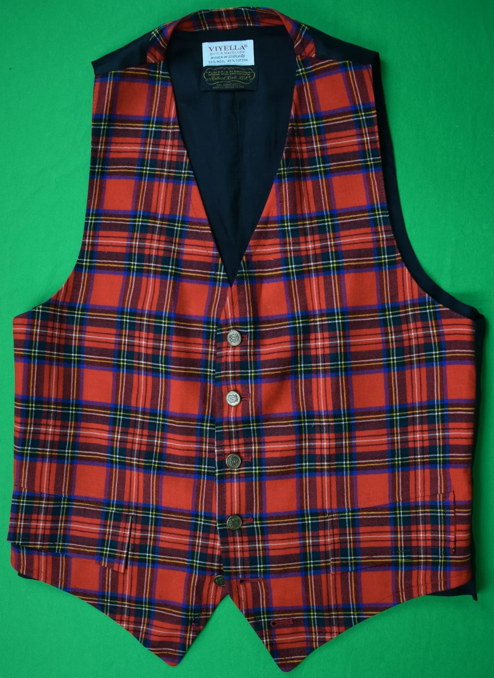 "Viyella x Cable Car Clothiers Royal Stewart Tartan Plaid Vest" Sz 39