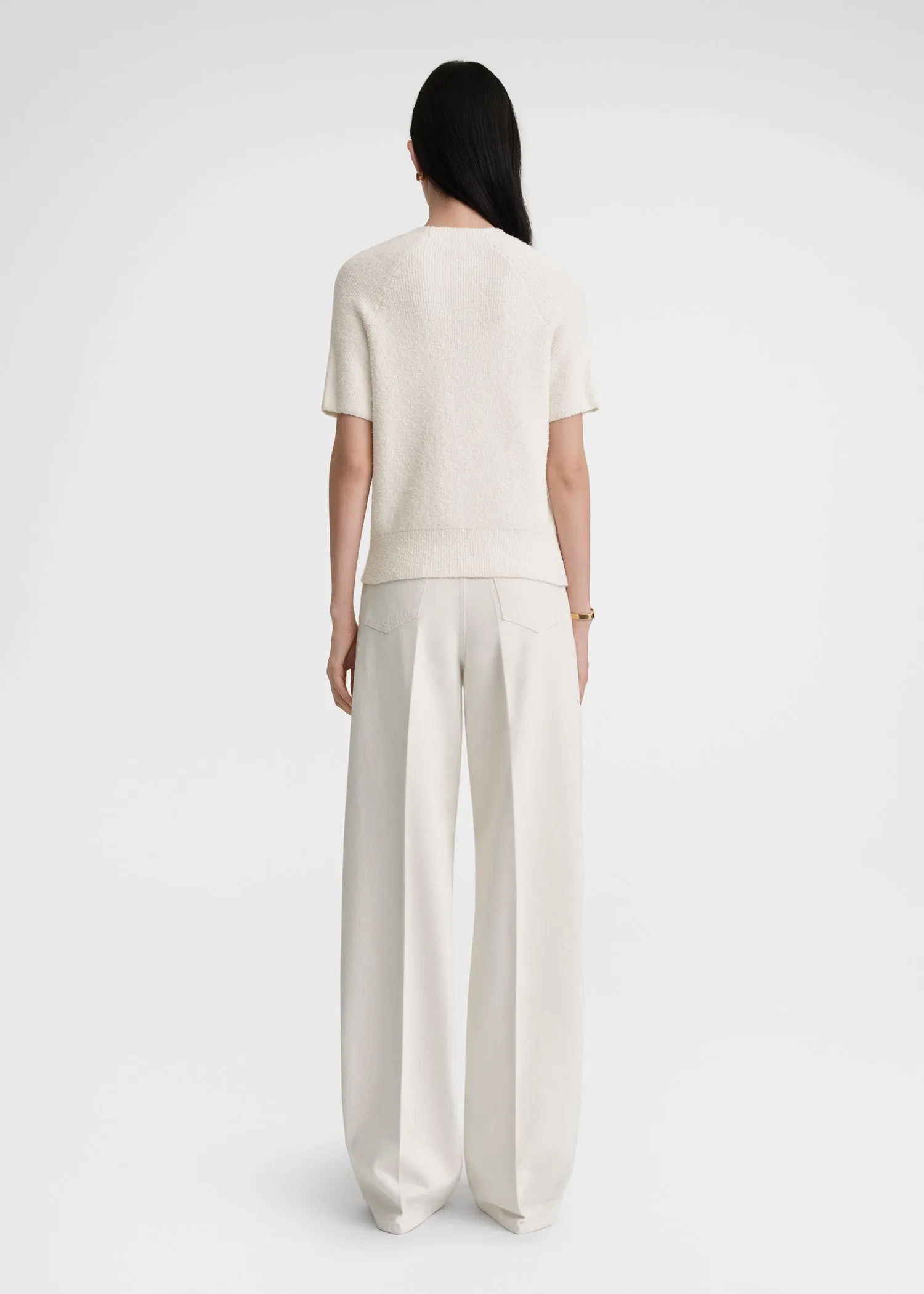 Raglan-sleeve terry knit white