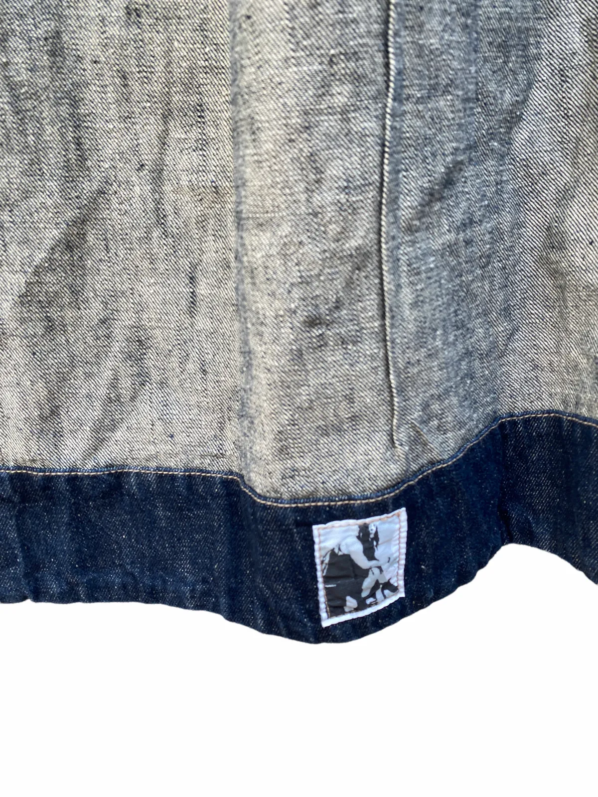 Rare  Waxed Black denim sleeveless coat