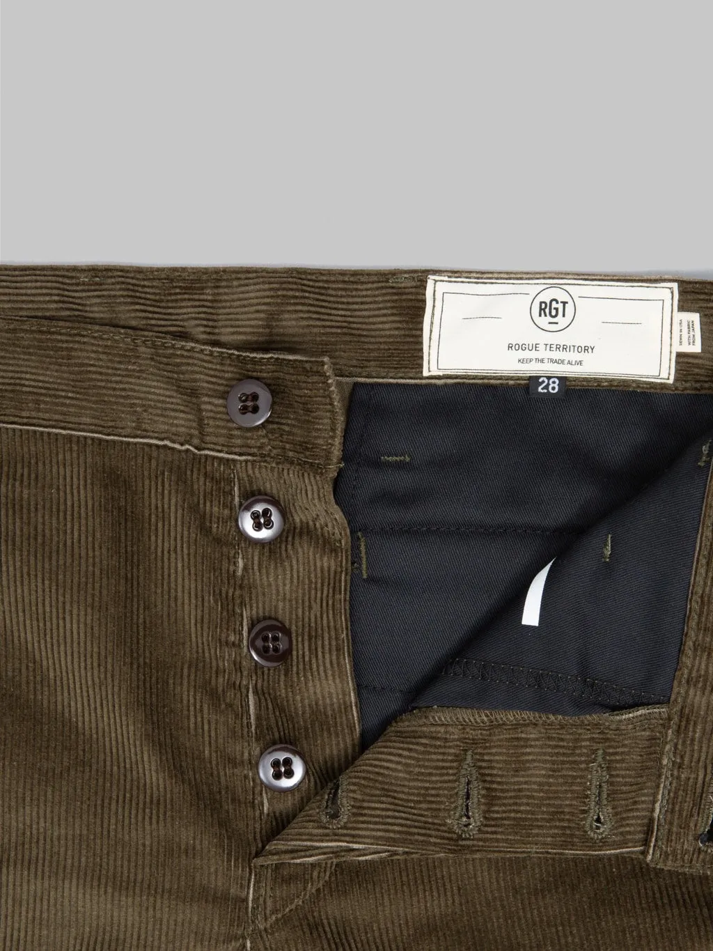 Rogue Territory 9oz Officer Trousers High Olive Corduroy