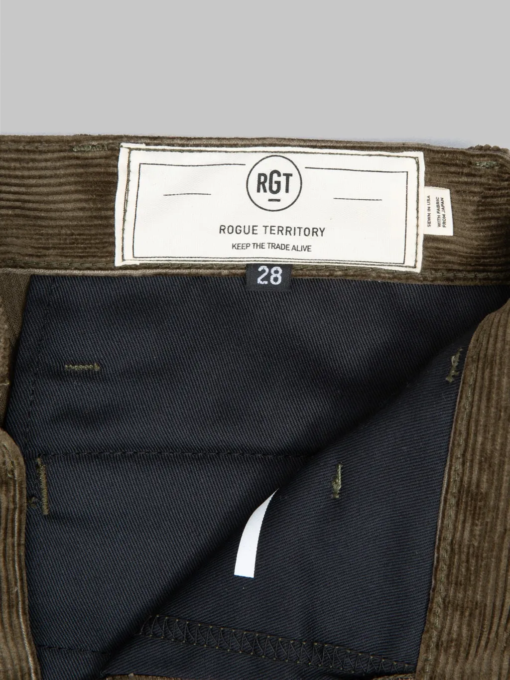 Rogue Territory 9oz Officer Trousers High Olive Corduroy