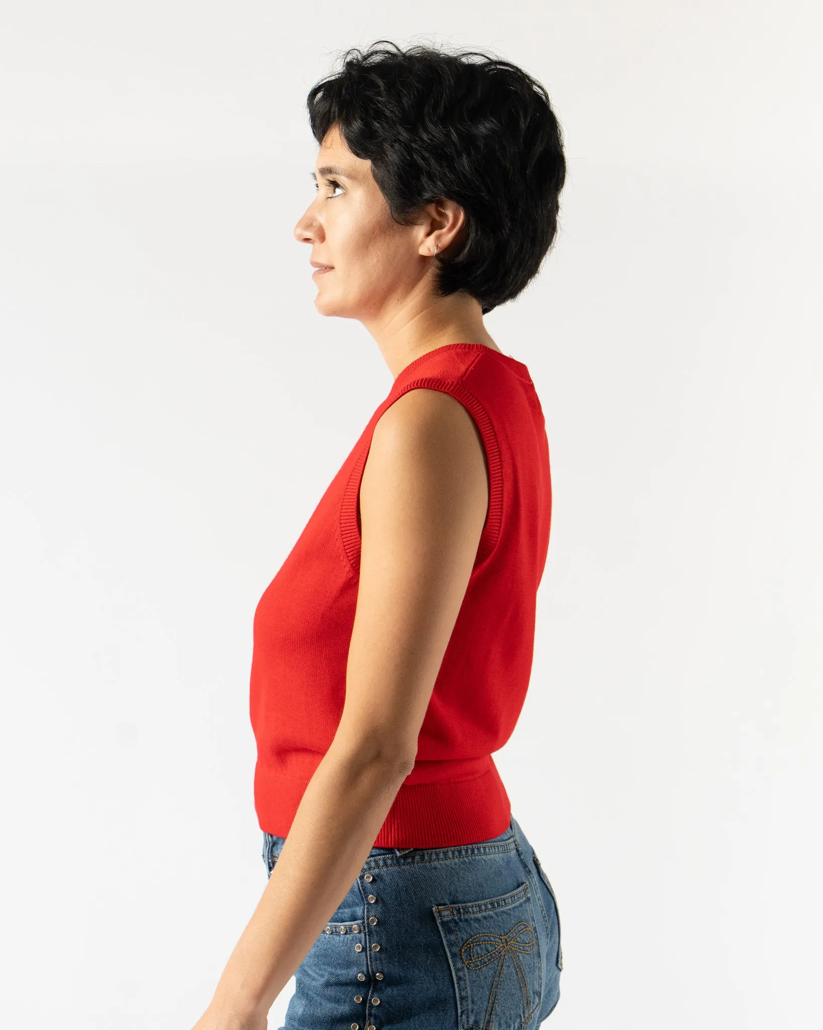 Sandy Liang Melty Vest in Red