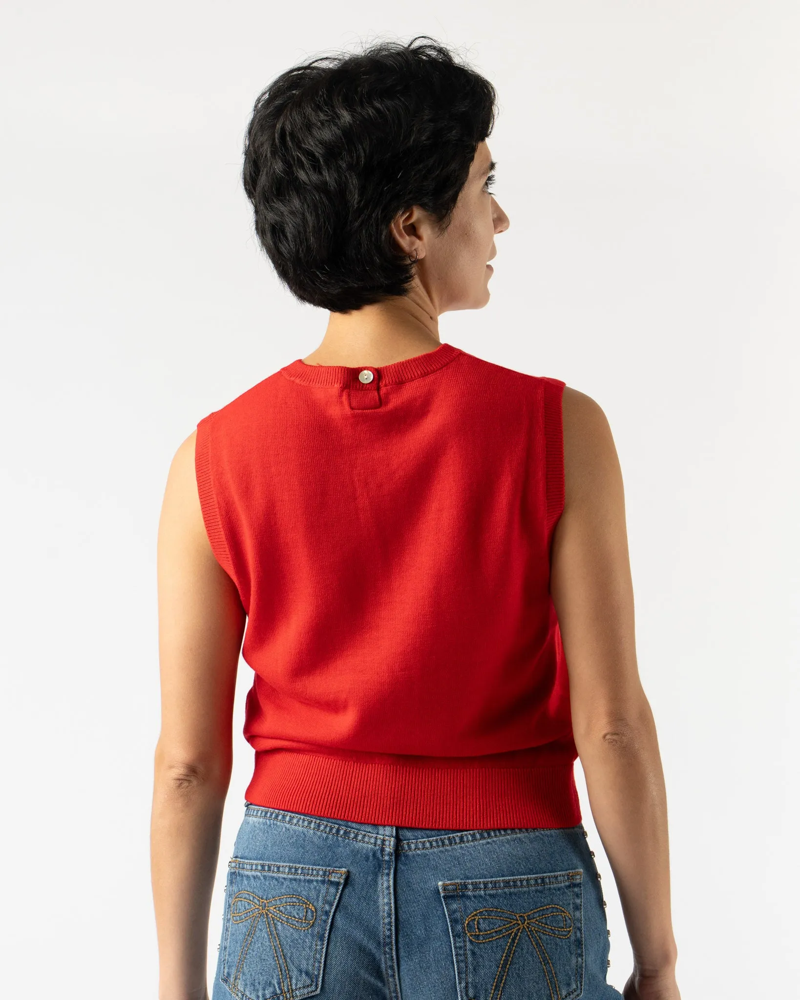 Sandy Liang Melty Vest in Red