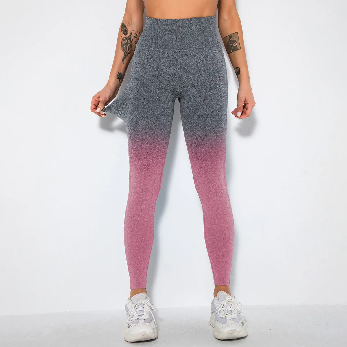 Seamless Gradient Running Tight Sweatpants Quick Dry Yoga Pants Wholesale Leggings