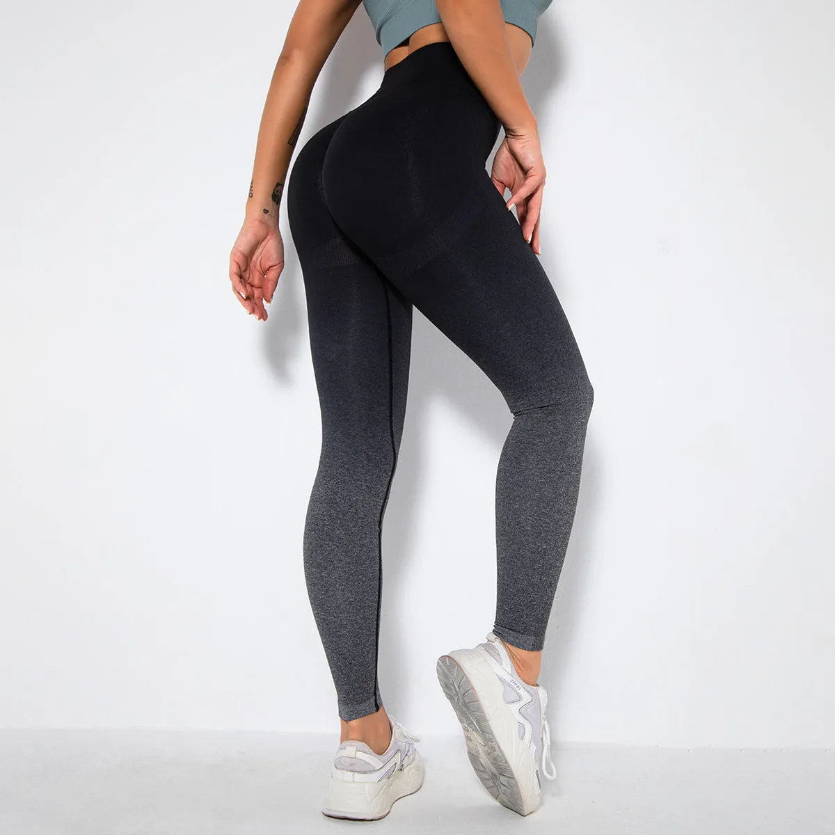 Seamless Gradient Running Tight Sweatpants Quick Dry Yoga Pants Wholesale Leggings