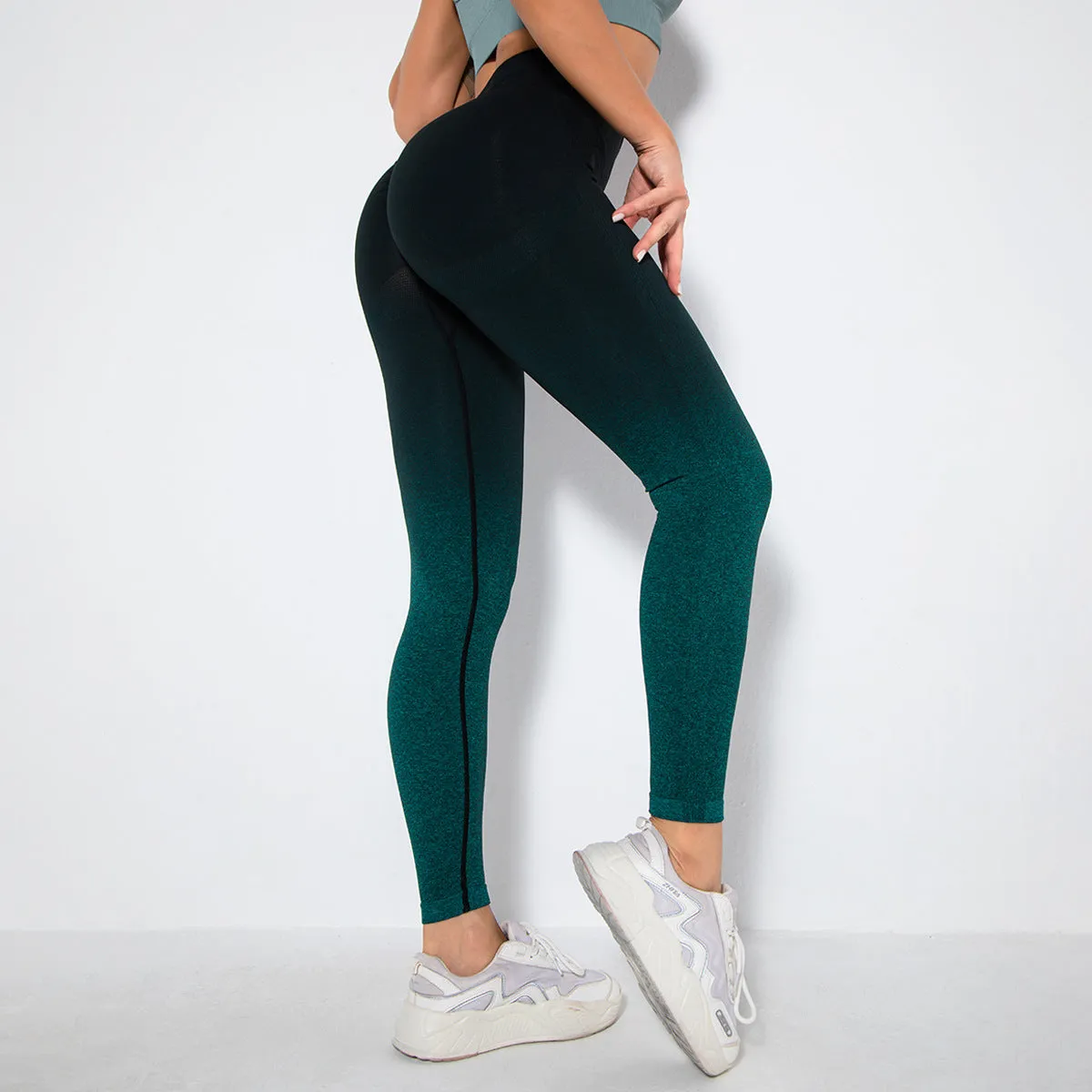 Seamless Gradient Running Tight Sweatpants Quick Dry Yoga Pants Wholesale Leggings