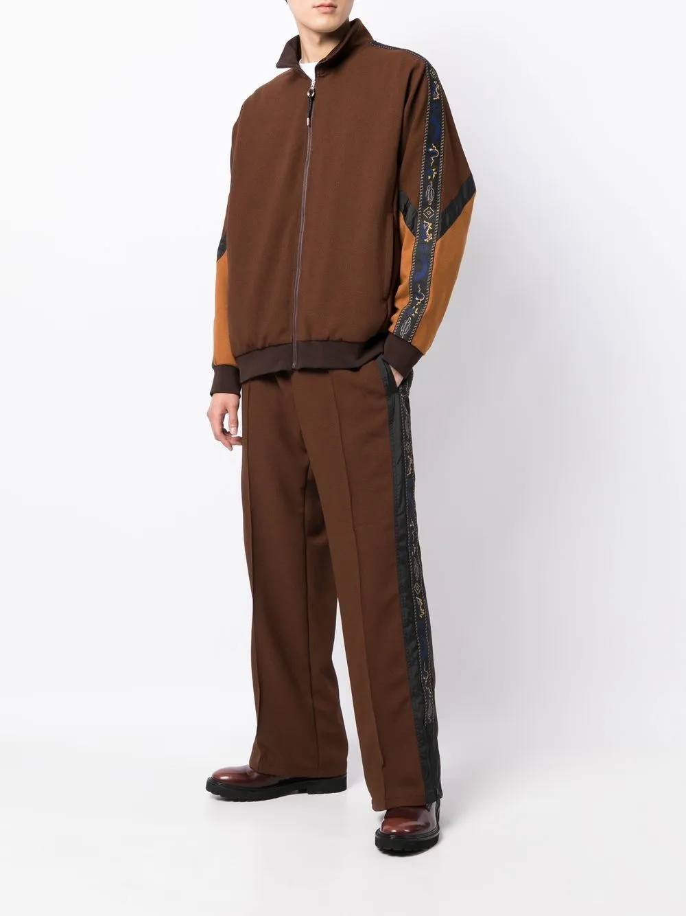 Side-Stripe Straight-Leg Trousers