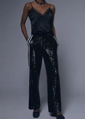 Straight sequin trousers