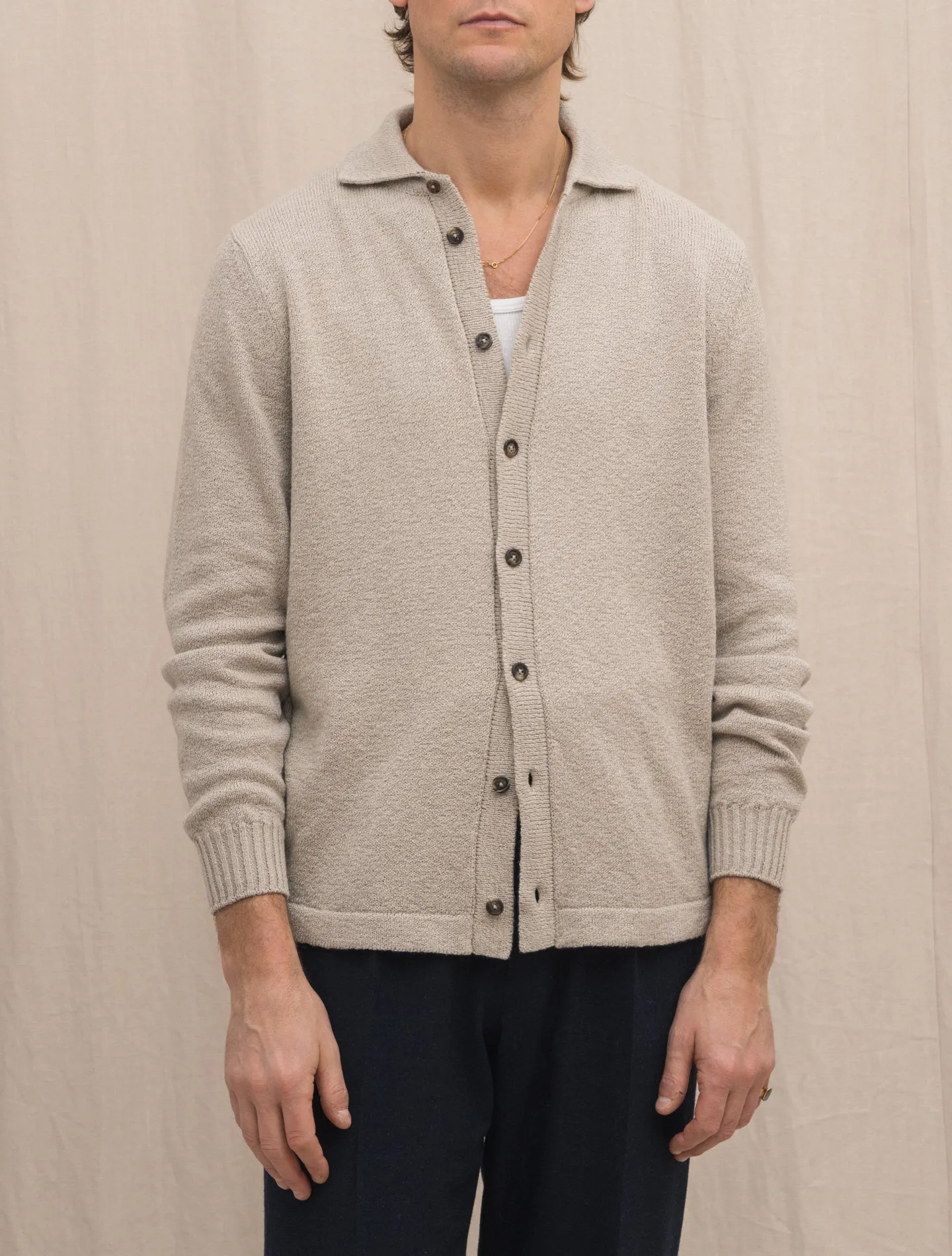 Super Soft Cotton Boucle Shirt Beige