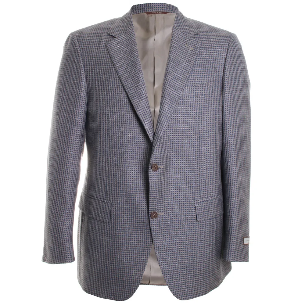 Taupe & Blue Houndstooth Sport Coat