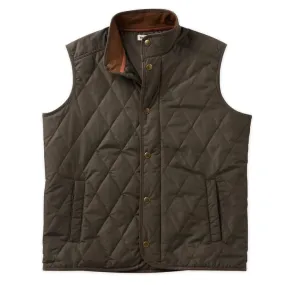 TOM BECKBE QUILTED VEST - BLACK/OLIVE